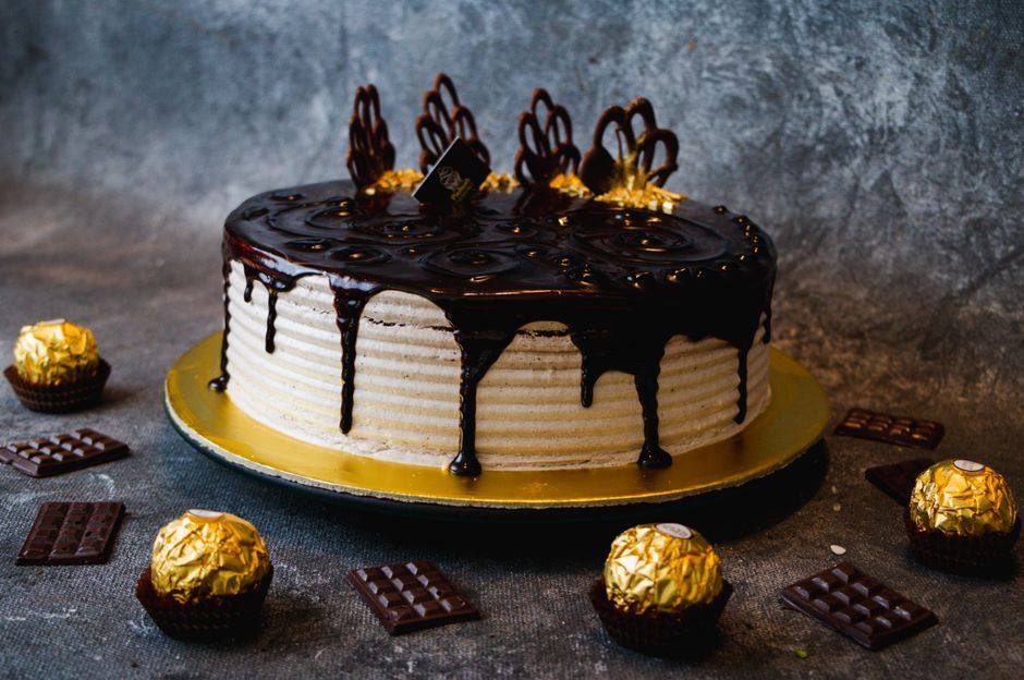 Chocolate drip celebration cake