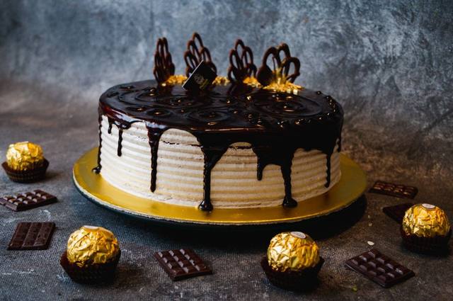 Chocolate drip celebration cake